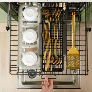 Cafe 24 in. Smart Built-In Dishwasher with Top Control, 44 dBA Sound Level, 16 Place Settings, 6 Wash Cycles & Sanitize Cycle - Fingerprint Resistant Stainless Steel, , hires