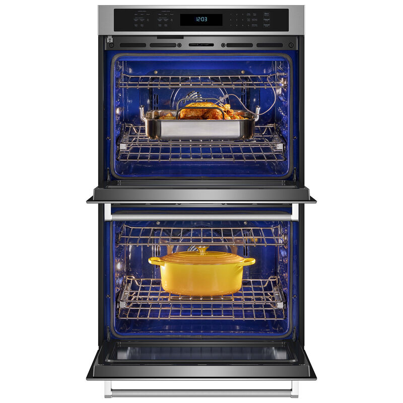 KitchenAid 30 in. 10.0 cu. ft. Electric Double Wall Oven with True European Convection & Self Clean - Stainless Steel With Printshield Finish, , hires