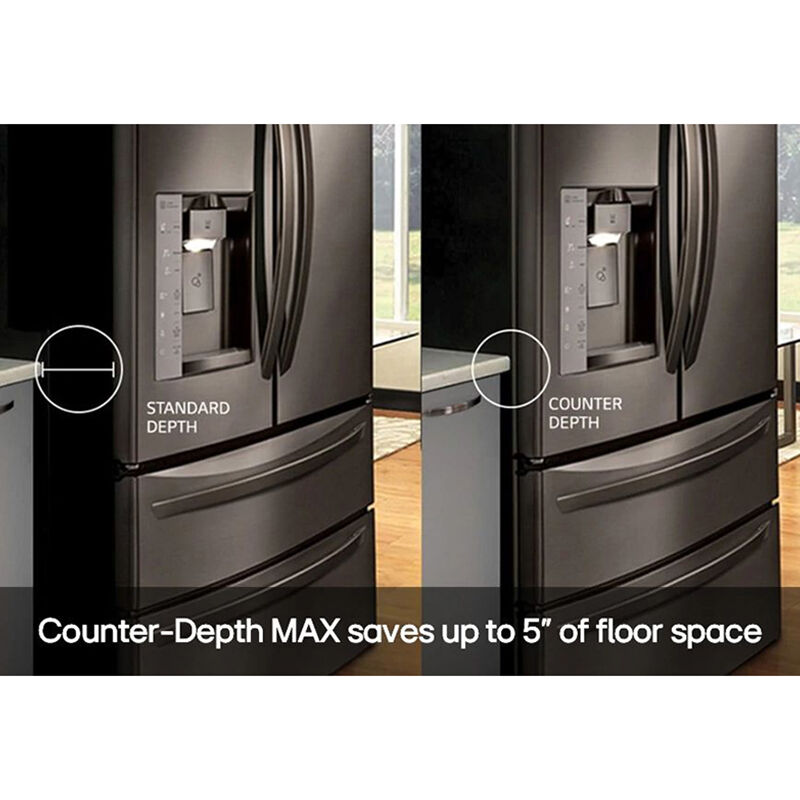 LG 36 in. 25.5 cu. ft. Smart Counter Depth French Door Refrigerator with Ice & Water Dispenser - PrintProof Stainless Steel, , hires
