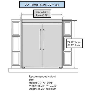 Frigidaire Professional 79 in. Dual Flat Design Refrigerator Trim Kit - Stainless Steel, , hires
