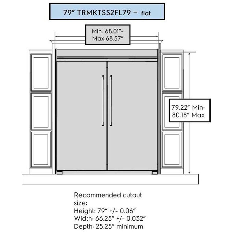Frigidaire Professional 79 in. Dual Flat Design Refrigerator Trim Kit - Stainless Steel, , hires