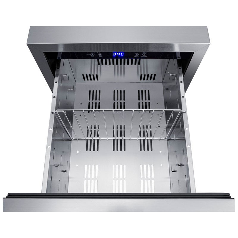 Summit 18 in. 3.4 cu. ft. Outdoor Double Refrigerator Drawers - Stainless Steel/Panel Ready, , hires