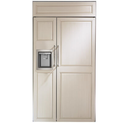 Monogram 42 in. 24.6 cu. ft. Built-In Smart Counter Depth Side by Side Refrigerator with Ice & Water Dispenser - Custom Panel Ready | ZISB420DNII