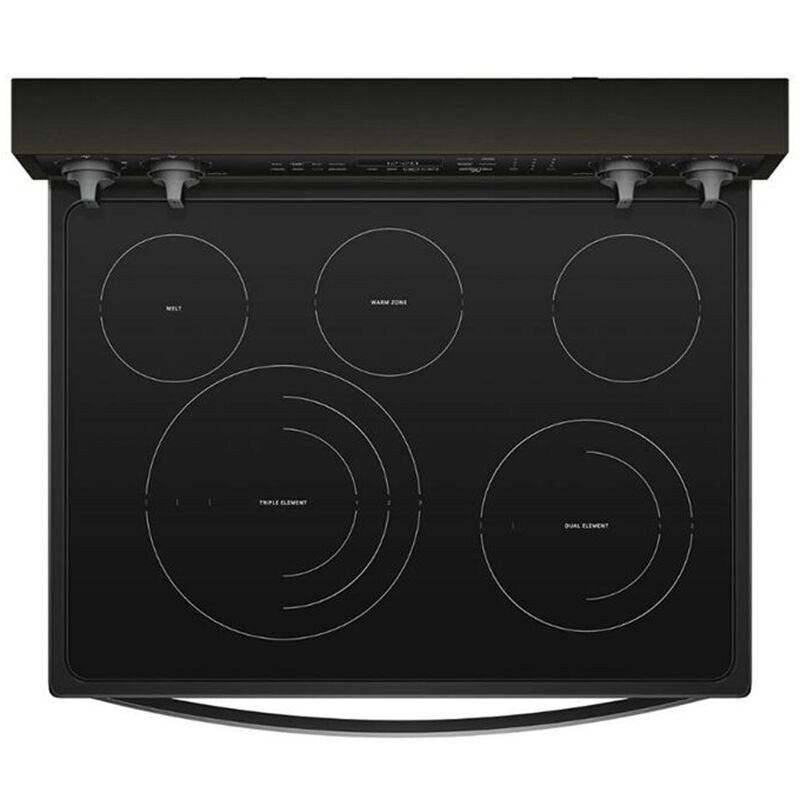 Whirlpool 30 in. 6.4 cu. ft. Smart Convection Oven Freestanding Electric Range with 5 Smoothtop Burners - Black with Stainless Steel, , hires
