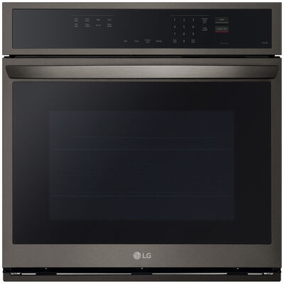 LG 30 in. 4.7 cu. ft. Electric Smart Wall Oven with Standard Convection & Self Clean - PrintProof Black Stainless Steel | WSEP4723D