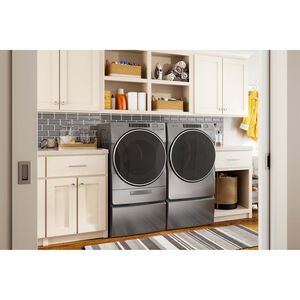 Whirlpool 27 in. 7.4 cu. ft. Stackable Gas Dryer with Sensor Dry, Stainless Steel Dryer Drum, Sanitize & Steam Cycle - Chrome Shadow, , hires