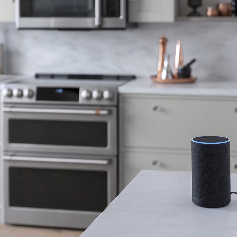 Cafe 30 in. 5.7 cu. ft. Smart Air Fry True European Convection Slide-In Electric Range with Smoothtop Burners - Stainless Steel, Stainless Steel, hires