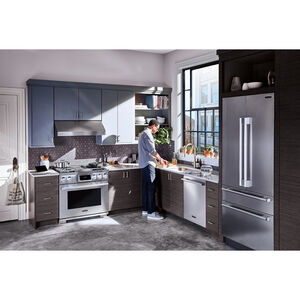 Signature Kitchen Suite 36 in. 19.3 cu. ft. Built-In Smart Counter Depth 4-Door French Door Refrigerator with Internal Water Dispenser - Custom Panel Ready, , hires