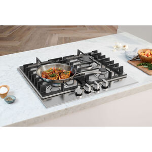 Bosch 300 Series 24 in. 4-Burner Natural Gas Cooktop with FlameSafe Thermocouple Sensor & Simmer Burner - Stainless Steel, , hires