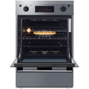 Summit 24 in. 2.6 cu. ft. Standard Convection Slide-In Electric Range with 4 Induction Burners - Stainless Steel, Stainless Steel, hires