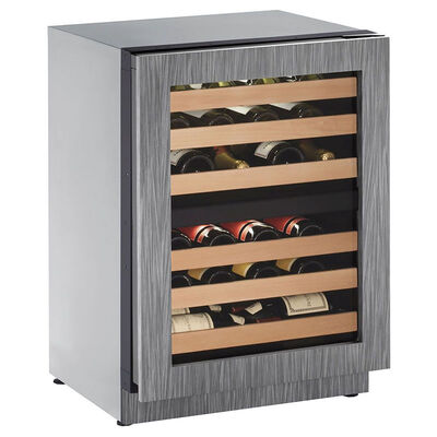 U-Line 2000 Series 24 in. Undercounter Wine Cooler with Dual Zones & 43 Bottle Capacity - Custom Panel Ready | 2224ZWCINT0B