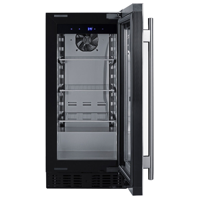 Summit 15 in. Built-In/Freestanding 1.8 cu. ft. Compact Beverage Center with Adjustable Shelves & Digital Control - Stainless Steel, , hires