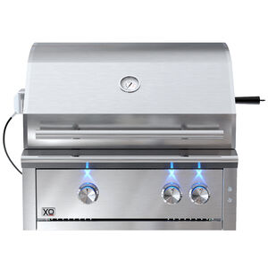 XO 30 in. 2-Burners Built-In/Freestanding Liquid Propane Gas Grill with Rotisserie & Sear Burner - Stainless Steel, , hires