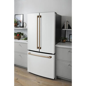 Cafe 33 in. 18.6 cu. ft. Counter Depth French Door Refrigerator with Internal Water Dispenser - Matte White, Matte White, hires