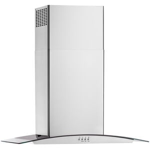 Whirlpool 30 in. Convertible Chimney Style Range Hood with 400 CFM, 3 Fan Speeds & 2 LED Lights - Stainless Steel, , hires