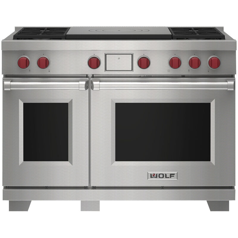SubZero 48" Freestanding Dual Fuel Range with 4 Sealed Burner, 7.8 Cu. Ft. Double Oven