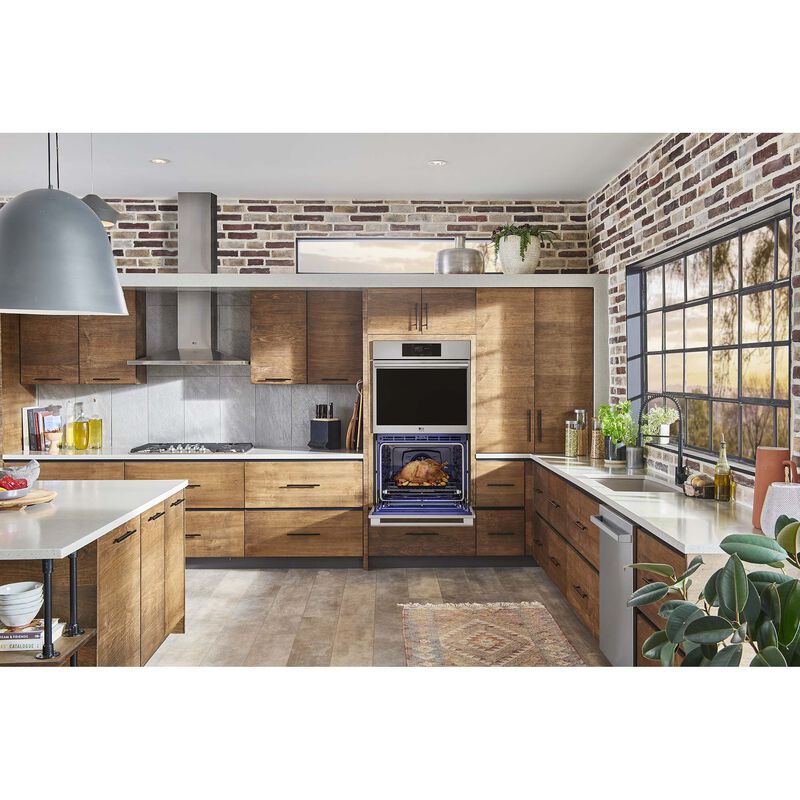 LG Studio 30 in. 9.4 cu. ft. Smart Front Control Speed/ SteamElectric Double Wall Oven with True European Convection - Stainless Steel, , hires