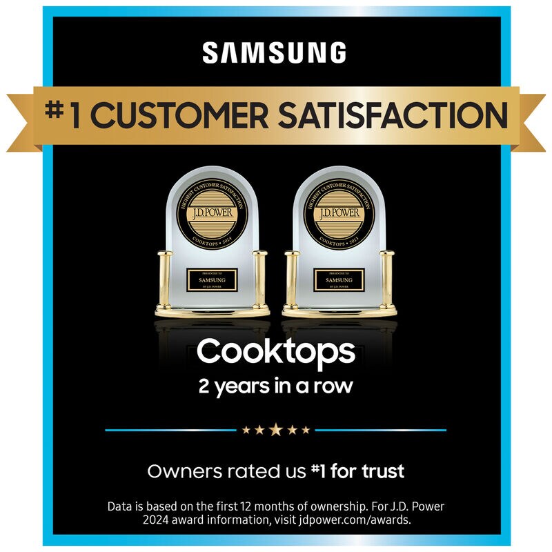 Samsung 36 in. 5-Burner Smart Induction Cooktop with Simmer Burner & Power Burner - Stainless Steel, , hires