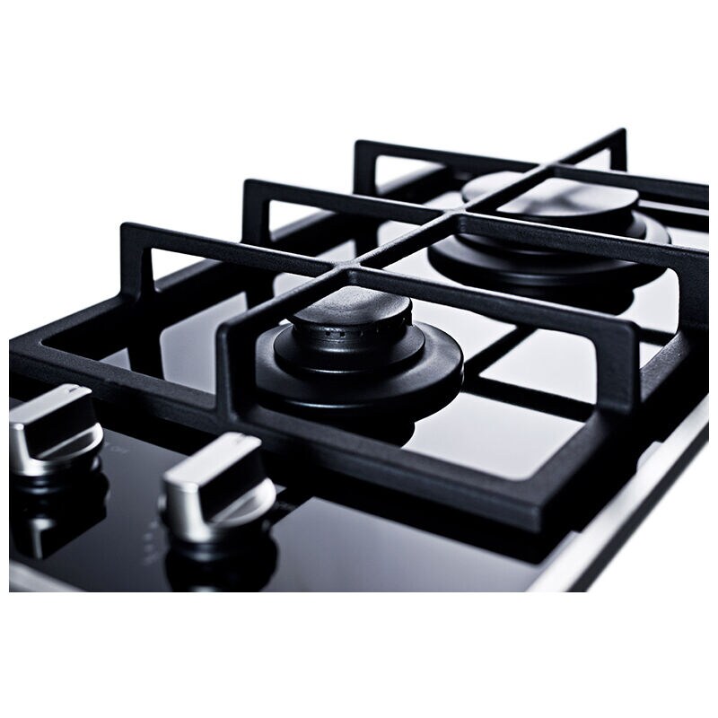 Summit 12 in. 2-Burner Natural Gas Cooktop with Power Burner - Black, , hires