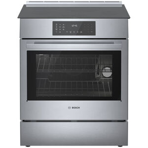 Bosch 800 Series 30 in. 4.6 cu. ft. Convection Oven Slide-In Electric Range with 4 Induction Zones - Stainless Steel, , hires