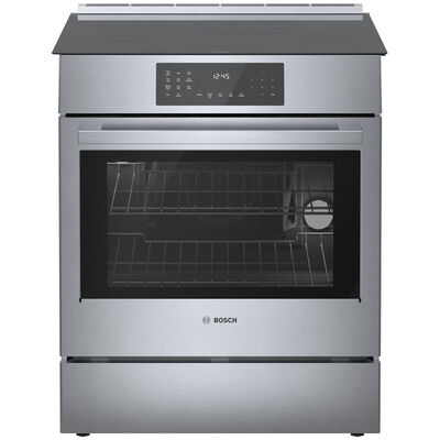 Bosch 800 Series 30 in. 4.6 cu. ft. Convection Oven Slide-In Electric Range with 4 Induction Zones - Stainless Steel | HII8057U