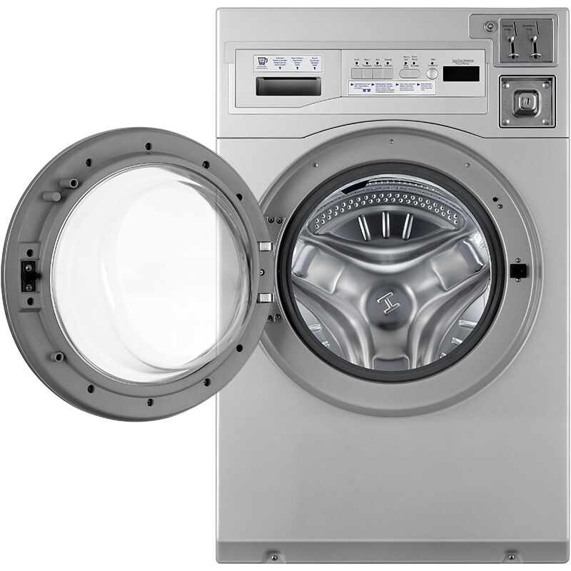 Crossover Encore Commercial Laundry 27 in. 3.5 cu. ft. Front Load Washer with Coin Operation & OPL/Card Ready - Stainless Steel, , hires