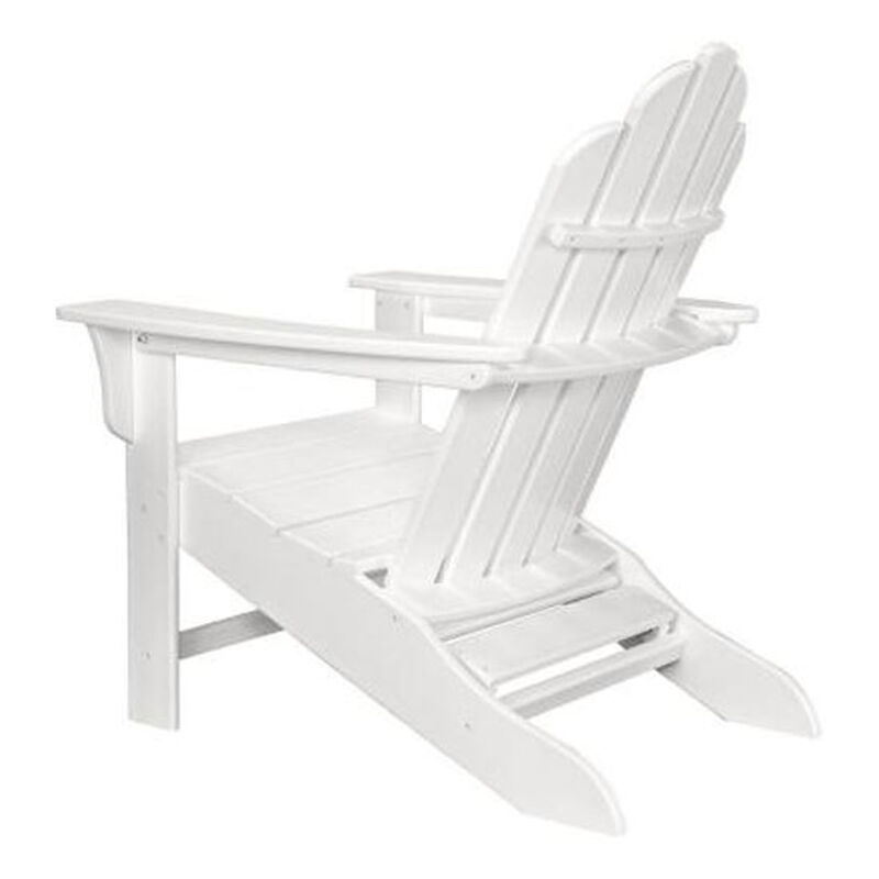 Hanover All-Weather Adirondack Chair w/Attached Ottoman - White, White, hires