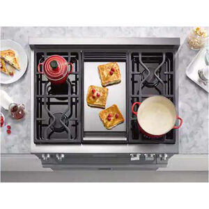Miele 36 in. 4-Burner LP Gas Rangetop with Griddle, Simmer Burner & Power Burner - Clean Steel, , hires