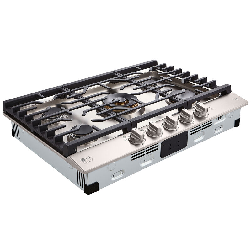 LG Studio 30 in. Gas Cooktop with 5 Sealed Burners & Griddle - Stainless Steel, , hires