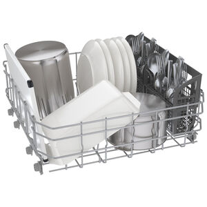 Bosch 100 Series 24 in. Smart Built-In Dishwasher with Front Control, 50 dBA Sound Level, 14 Place Settings, 8 Wash Cycles & Sanitize Cycle - White, , hires