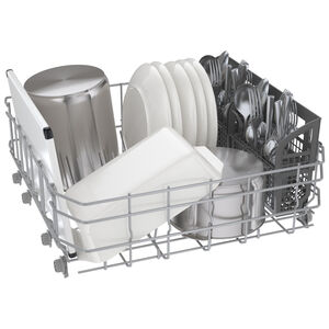 Bosch 100 Series 24 in. Front Control Smart Dishwasher with 50 dBa Sound Level, PureDry & Pocket - White, , hires