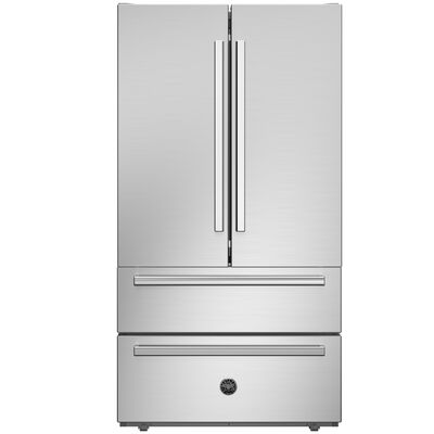 Bertazzoni Professional Series 36 in. 22.5 cu. ft. Counter Depth 4-Door French Door Refrigerator - Stainless Steel | REF36FDFIXNV