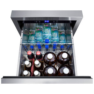 Summit 18 in. 3.4 cu. ft. Outdoor Refrigerator Drawer - Stainless Steel/Panel Ready, , hires
