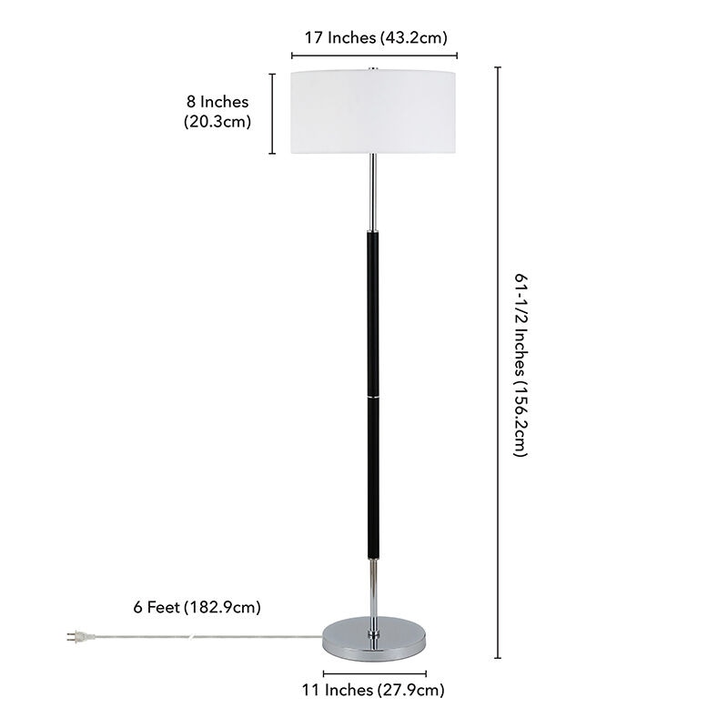 Hudson & Canal Simone Floor Lamp - Matte Black and Polished Nickel, , hires