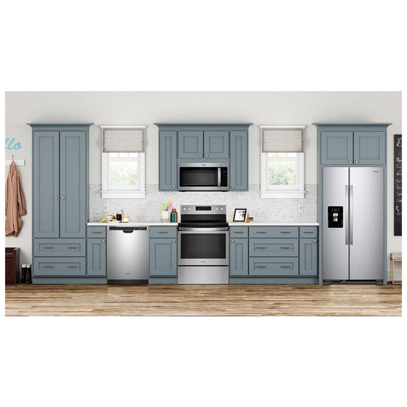 Whirlpool 33 in. 21.4 cu. ft. Side by Side Refrigerator with Ice & Water Dispenser - Fingerprint Resistant Stainless Steel, Fingerprint Resistant Stainless, hires