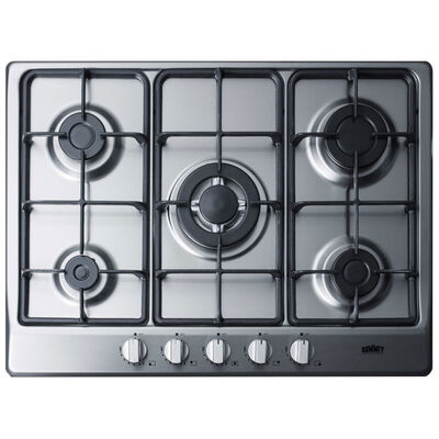 Summit 27 in. 5-Burner Natural Gas Cooktop - Stainless Steel | GC527SS