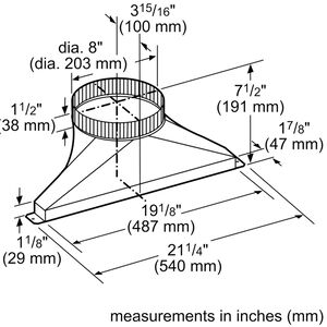 Bosch 8 in. Side/Rear Transition for Downdrafts, , hires