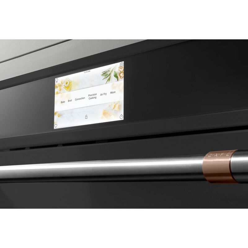 Cafe Professional Series 30 in. 10 cu. ft. Smart Top Control Electric Double Wall Oven with True European Convection - Matte Black, Matte Black, hires