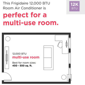 Frigidaire 12,000 BTU 115V Smart Energy Star Window Air Conditioner with Inverter, 3 Fan Speeds, Sleep Mode & Remote Control White, , hires