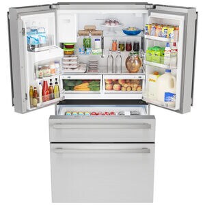 Sharp 36 in. 21.6 cu. ft. Counter Depth 4-Door French Door Refrigerator with Ice & Water Dispenser - Stainless Steel, , hires