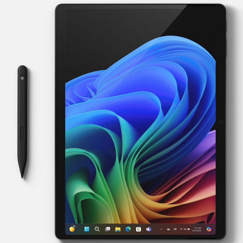 Microsoft Surface Pro 13 in. 2-in-1 Touchscreen Notebook with Copilot+PC, Snapdragon X Elite CPU, Qualcomm Adreno GPU, 16 GB RAM, 1 TB SSD, up to 14 Hrs. of Battery Life & Windows 11 Home - Black, , hires