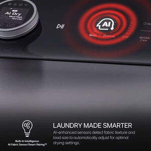 LG 27 in. 7.3 cu. ft. Smart Electric Dryer with EasyLoad Door, AI Sensor Dry, TurboSteam Technology & Sanitize Cycle - Matte Black, Matte Black, hires