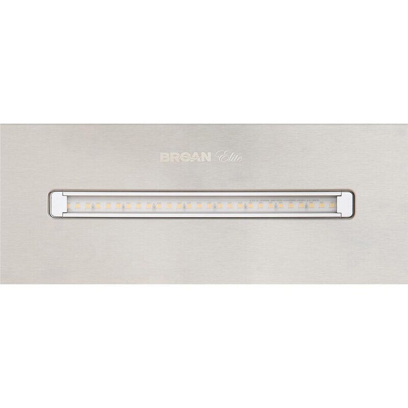 Broan Elite EW46 Series 30 in. Convertible Chimney Style Range Hood with 460 CFM, 3 Fan Speeds & 1 LED Light - Stainless Steel, , hires