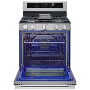 LG 30 in. 6.3 cu. ft. Smart Air-Fry True European Convection Electric Range with Radiant Burners Stainless Steel, , hires