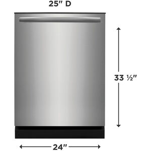 Frigidaire Gallery 24 in. Top Control Dishwasher with 51 dBA Sound Level - Stainless Steel, , hires