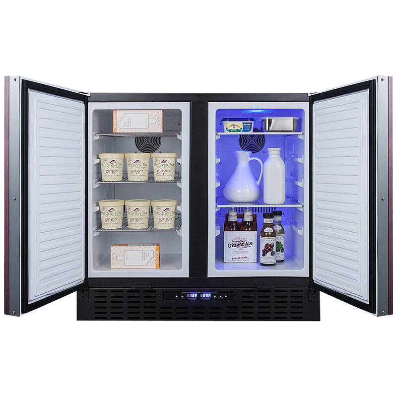 Summit 36 in. 5.8 cu. ft. Side by Side Undercounter Refrigerator - Custom Panel Ready, , hires