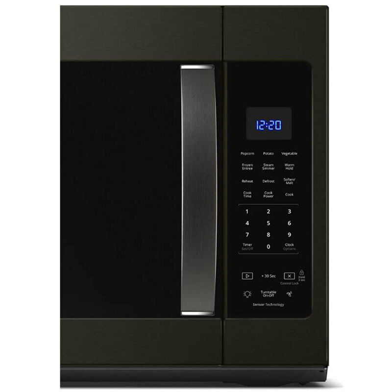 Whirlpool 30" 1.9 Cu. Ft. Over-the-Range Microwave with 10 Power Levels, 300 CFM & Sensor Cooking Controls - Fingerprint Resistant Black Stainless, Black Stainless, hires