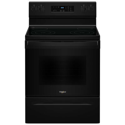 Whirlpool 30 in. 5.3 cu. ft. Oven Freestanding Electric Range with 4 Radiant Burners - Black | WFES3030RB