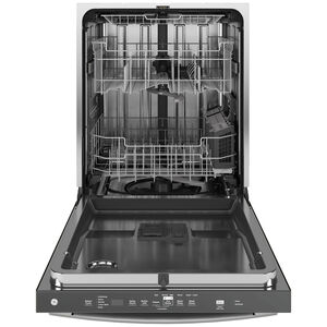 GE 24 in. Built-In Dishwasher with Top Control, 45 dBA Sound Level, 16 Place Settings, 5 Wash Cycles & Sanitize Cycle - Fingerprint Resistant Stainless Steel, Fingerprint Resistant Stainless, hires