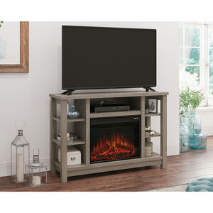 Sauder TV Stand w/ electric fireplace and storage, , hires